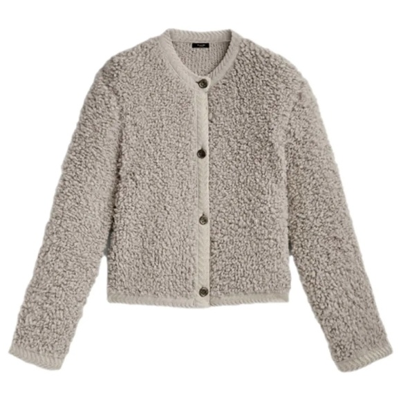 NWOT Massimo Dutti Boucle Cardigan in Mink size M - Picture 2 of 14